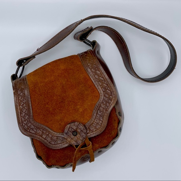 Vintage Leather and Suede Shoulder Bag - Picture 1 of 4